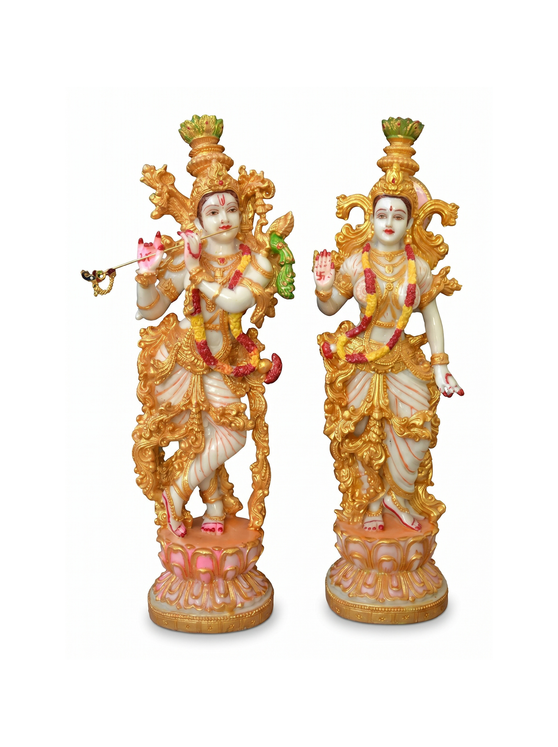 Radha Krishna Idol Set | Premium Marble Finish God Statue for Home & Temple