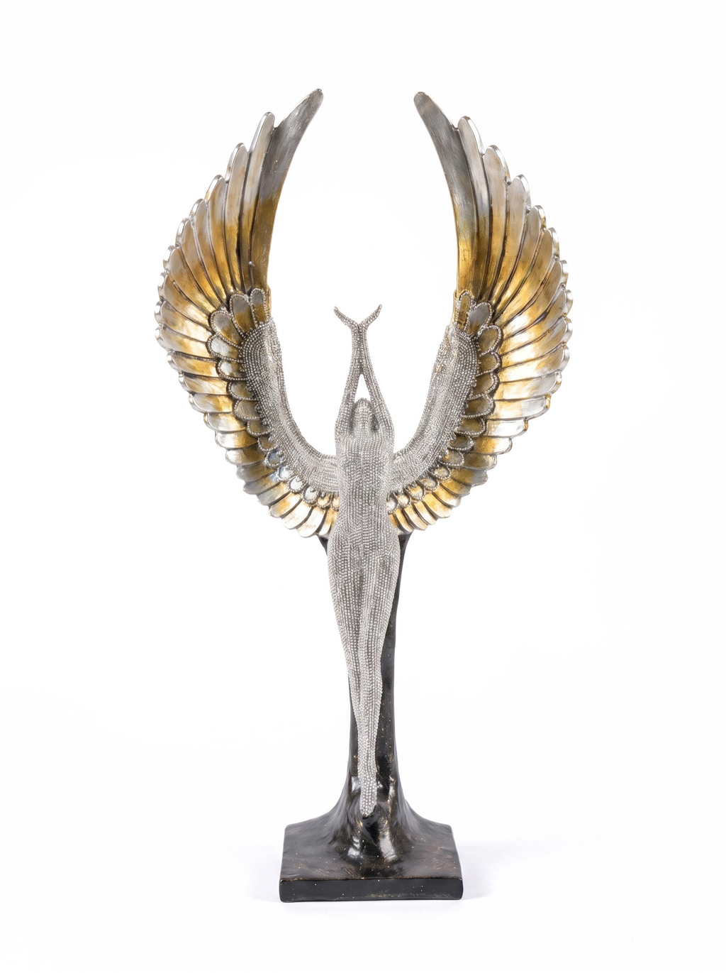 Premium Wing Sculpture Decor – Metallic Silver & Gold Modern Showpiece