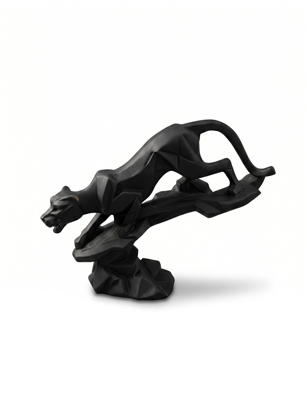Black Panther Sculpture – Modern Matte Finish Jumping Panther Decor for Home & Office