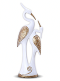 Elegant Crane Couple Showpiece – White & Gold Modern Bird Decor for Home