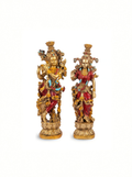 Radha Krishna Golden Idol Set – Premium Spiritual Home Decor Statue (Pair)