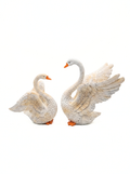 Elegant Swan Pair Showpiece – White Decorative Bird Figurines for Home Decor