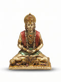 Hanuman Meditation Statue – Antique Gold Spiritual Decor for Home & Car Dashboard