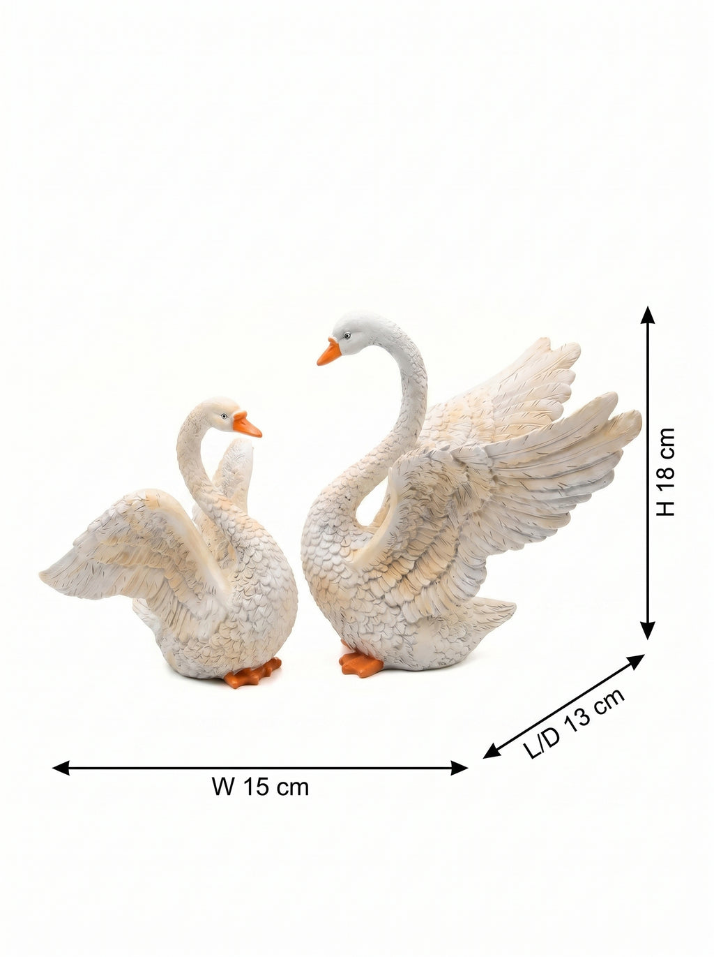 Elegant Swan Pair Showpiece – White Decorative Bird Figurines for Home Decor