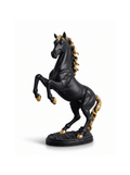 Rearing Horse Figurine | Black Gold Luxury Home Decor Statue